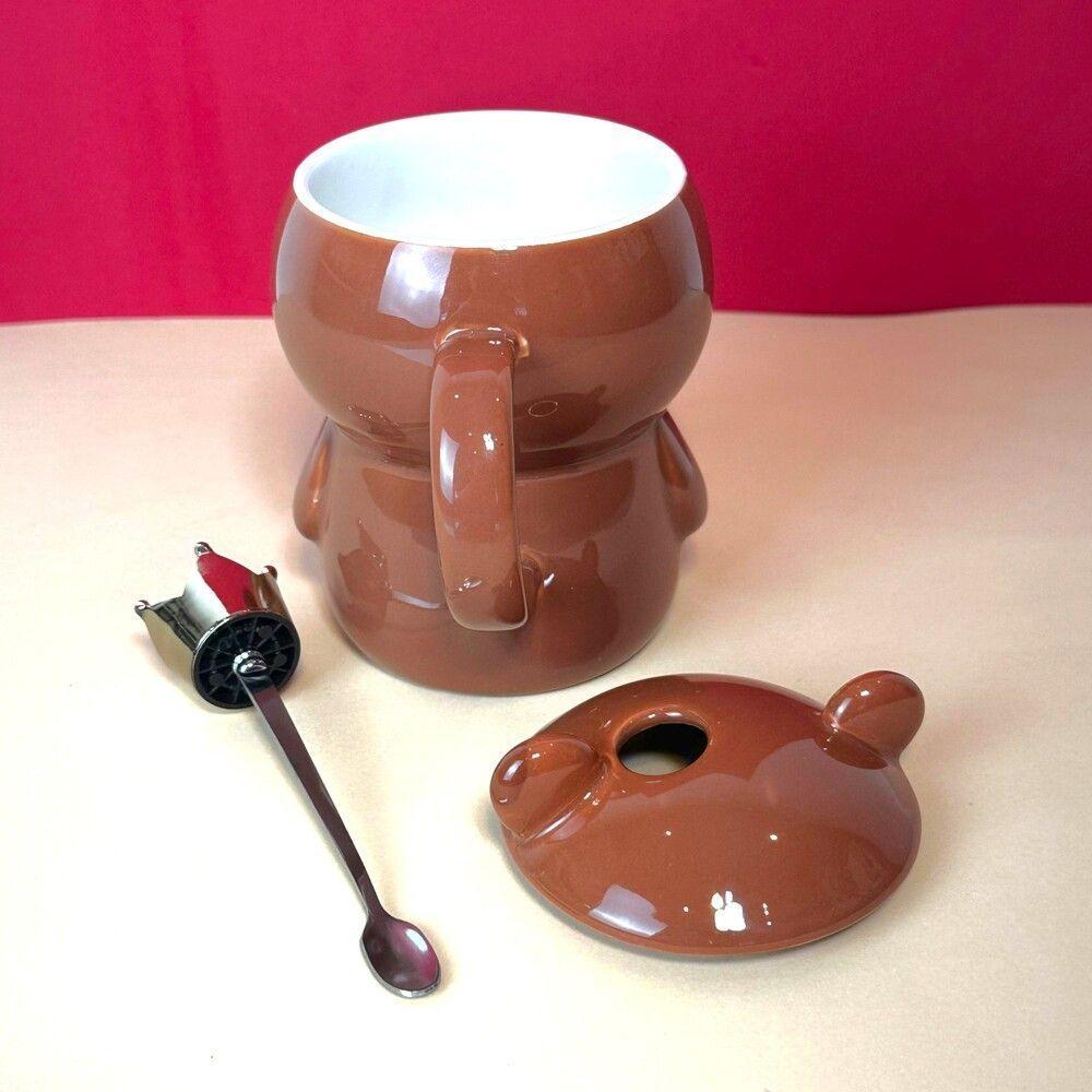 Caneca 3d Ursinho Marrom Com Tampa E Colher - Ideal Para Chá E Café, ótima Para Presentes! - 3