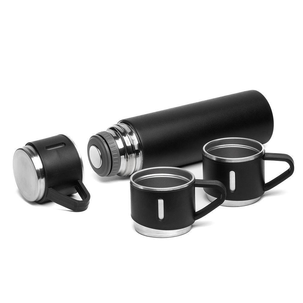 Garrafa Térmica Inox 500ml Com Trio De Canecas - Estilo E Praticidade Para Viagens - 1
