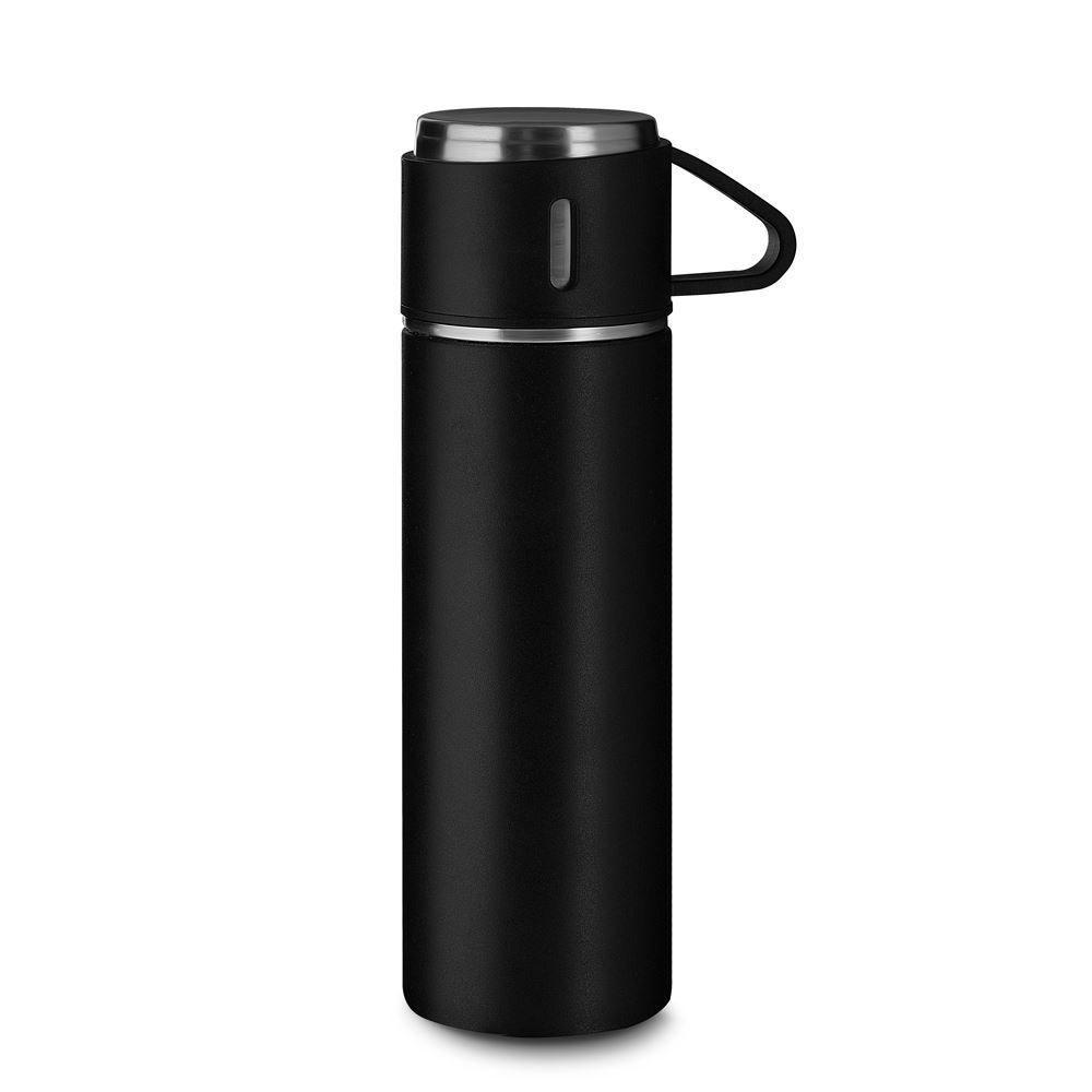 Garrafa Térmica Inox 500ml Com Trio De Canecas - Estilo E Praticidade Para Viagens - 5