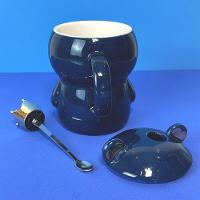 Caneca 3d De Porcelana Com Tampa E Colher - Estilo Ursinho Azul Para Bebidas Quentes - 3