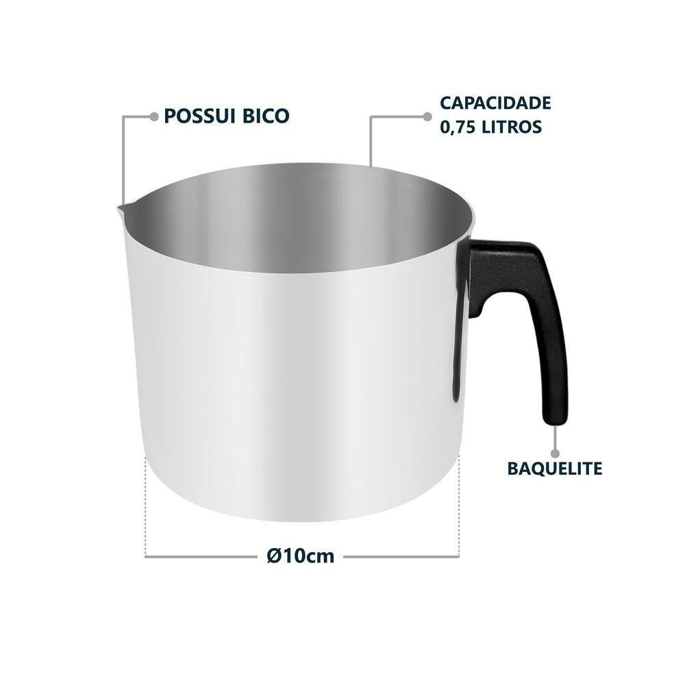 Caneca Ergonômica De Alumínio Polido 0,75l - Perfeita Para Bebidas Quentes! - 3