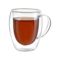 Conjunto Elegante De 2 Xícaras De Vidro Borossilicato Com Parede Dupla - 350ml Transp. - 3