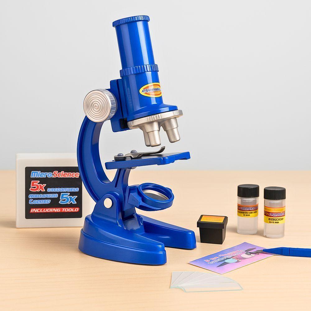 Microscópio Educativo Infantil Led 100x 200x 450x Acessórios - 1