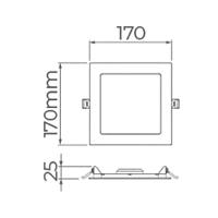 Painel De Led Embutir Stella Eco Quadrado 17x17cm 12w Branco - 6500k - Luz Branca - 2