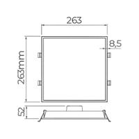 Painel De Led Embutir Stella Edge Quadrado 26x26cm 20w Branco - 4000k - Luz Neutra - 4