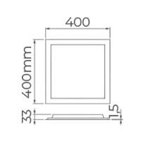 Painel De Led Embutir Stella Evo Backlight Quadrado 40x40cm 30w Alto Irc 90 Branco - 4000k - Luz Neutra - 3