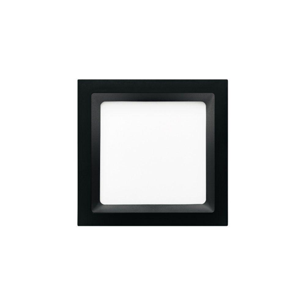 Painel De Led Embutir Stella Deep Quadrado 16x16cm Recuado 12w Preto - 3000k - Luz Amarela - 1