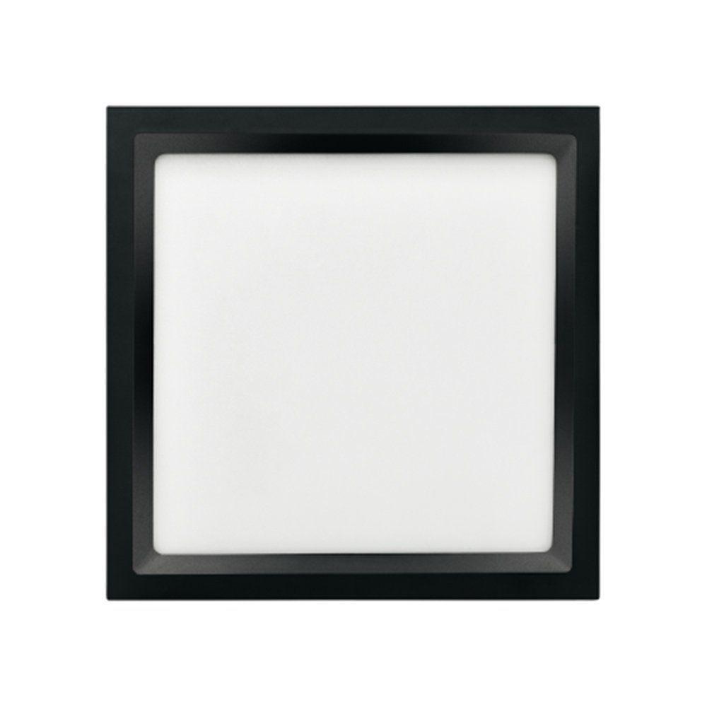 Painel De Led Embutir Stella Deep Quadrado 34x34cm Recuado 28w Preto - 3000k - Luz Amarela - 1