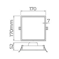 Painel De Led Embutir Stella Edge Quadrado 17x17cm 8w Branco - 4000k - Luz Neutra - 4