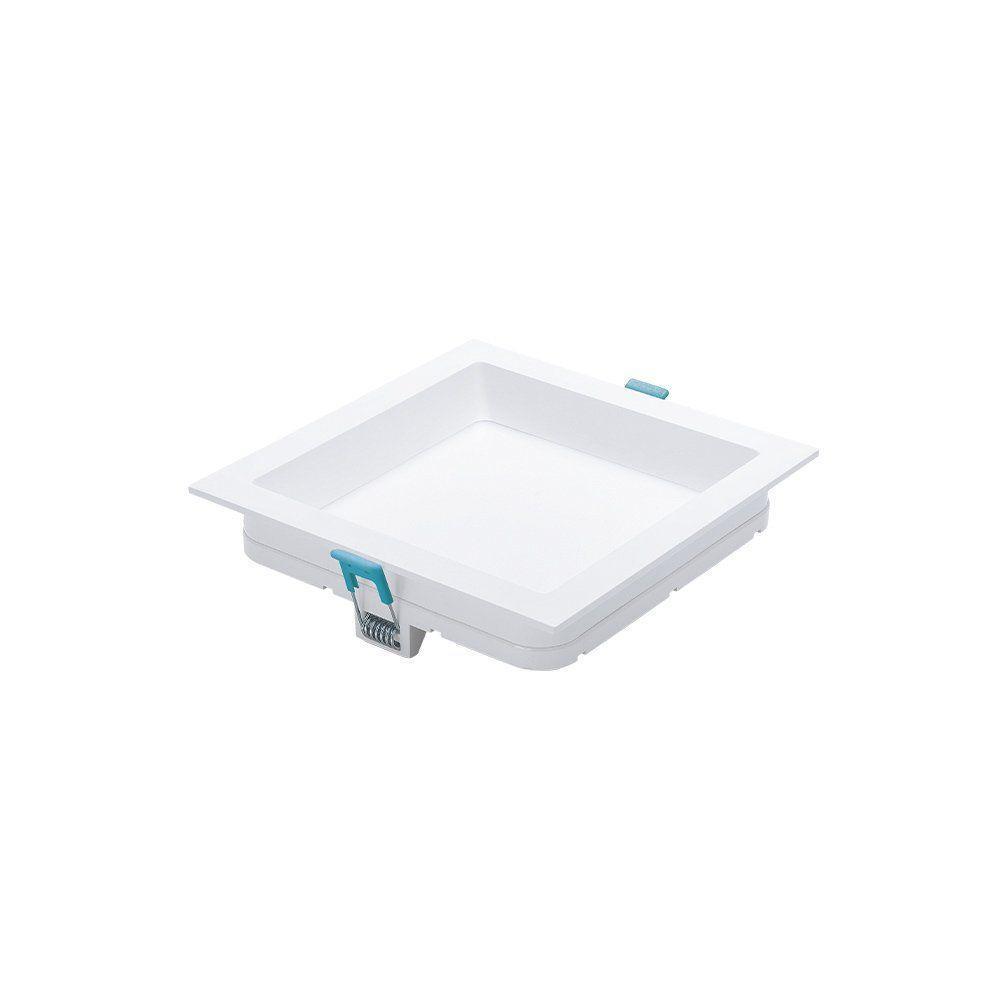 Painel De Led Embutir Stella Deep Quadrado 16x16cm Recuado 12w Branco - 3000k - Luz Amarela - 2