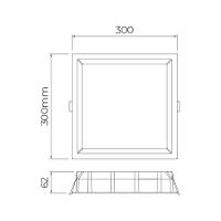 Painel De Led Embutir Stella S.deep Quadrado 30x30cm Super-recuado Dimerizável 20w Alto Irc93 - Preto 4000k Luz Neutra - 2