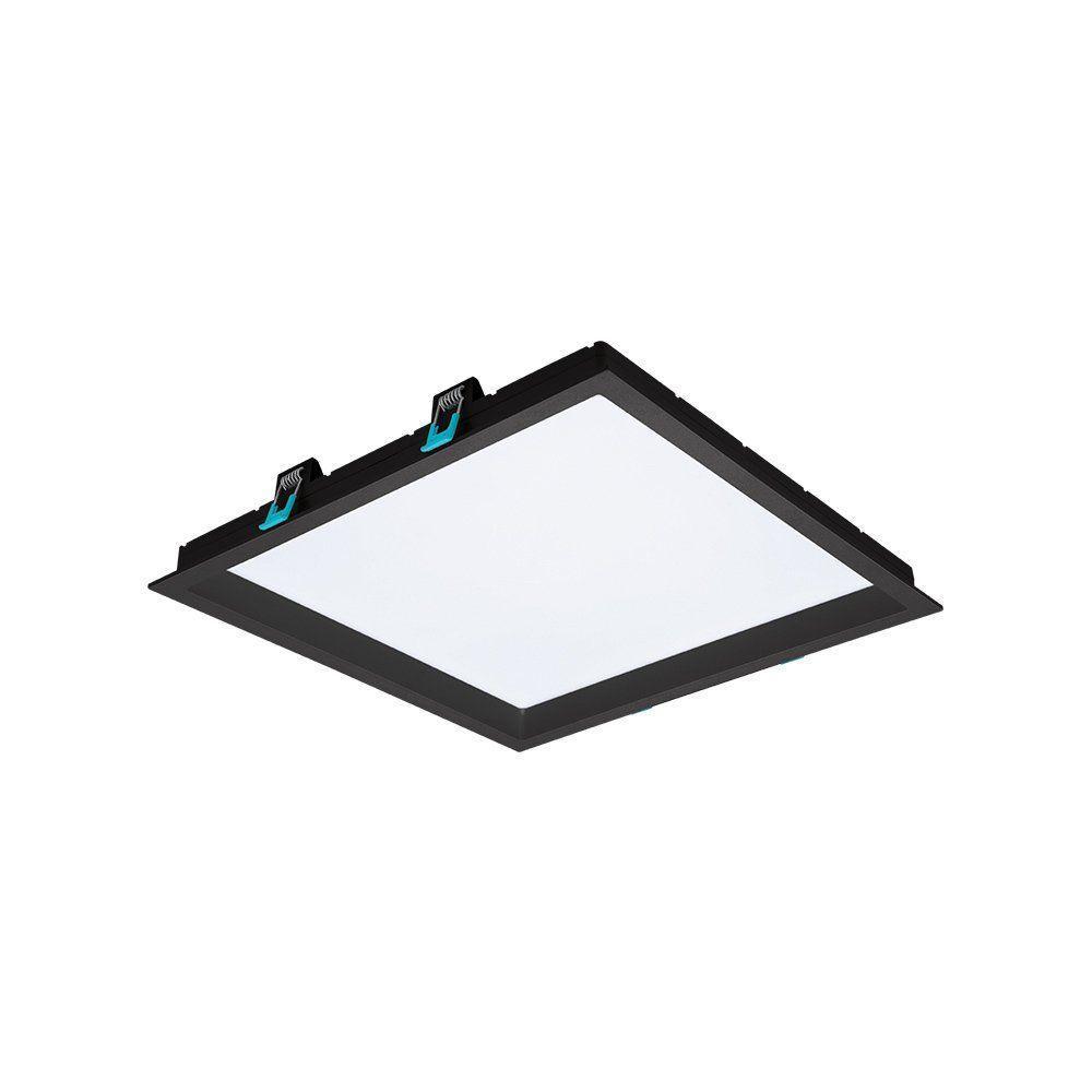 Painel De Led Embutir Stella Deep Quadrado 34x34cm Recuado 28w Preto - 4000k - Luz Neutra - 2