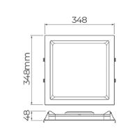Painel De Led Embutir Stella Deep Quadrado 34x34cm Recuado 28w Preto - 4000k - Luz Neutra - 3