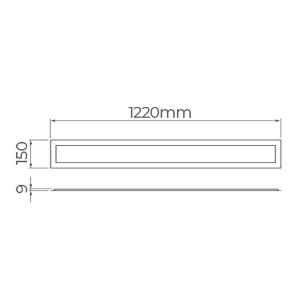Painel De Led Embutir Stella Eco Retangular 122x15cm 40w Alto Irc 90 Branco - 4000k - Luz Neutra - 3