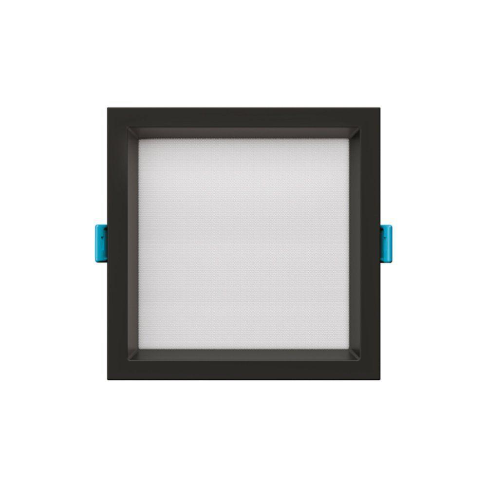 Painel De Led Embutir Stella S.deep Quadrado 20x20cm Super-recuado Dimerizável 10w Alto Irc93 - Preto 4000k Luz Neutra - 1