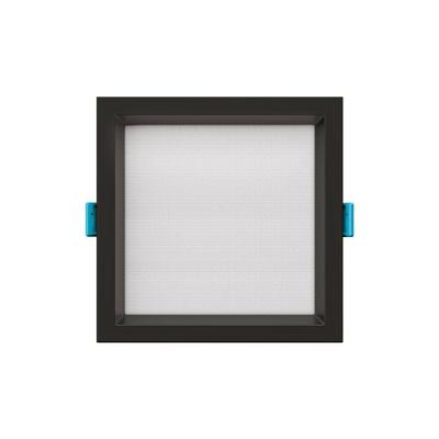 Painel De Led Embutir Stella S.deep Quadrado 20x20cm Super-recuado Dimerizável 10w Alto Irc93 - Preto 4000k Luz Neutra
