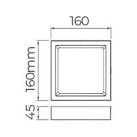 Painel De Led Sobrepor Stella Deep Quadrado 16x16cm Recuado 12w Branco - 4000k - Luz Neutra - 3