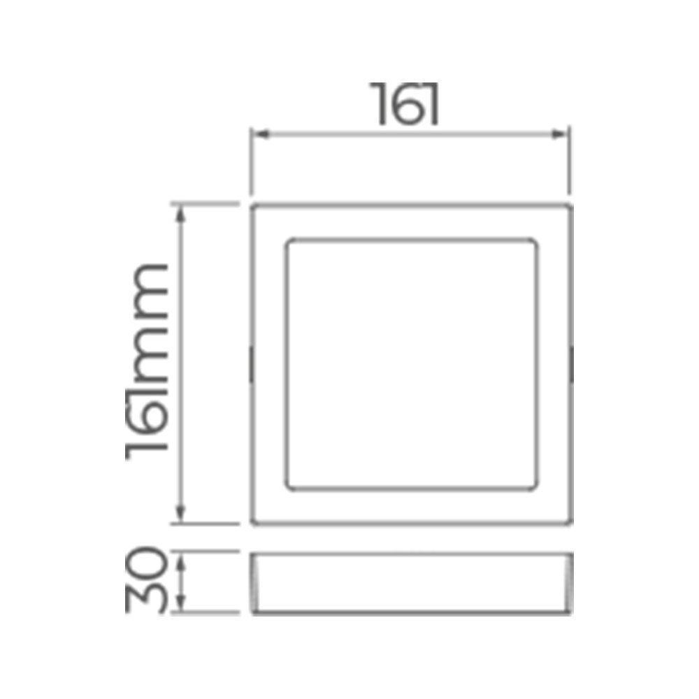 Painel De Led Sobrepor Stella Eco Quadrado 16x16cm 12w Branco - 4000k - Luz Neutra - 2