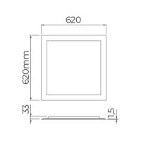 Painel De Led Embutir Stella Evo Backlight Quadrado 62x62cm 40w Alto Irc 90 Branco - 4000k - Luz Neutra - 3
