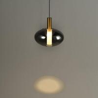 Lustre Pendente Skylight Spia 4090 19cm Led Bivolt Dourado / Fumê