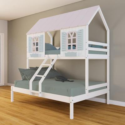 Beliche Casal/ Solteiro Casinha Bela - Madeira Maciça Branco/rosa/verde Housin