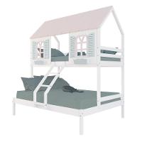 Beliche Casal/ Solteiro Casinha Bela - Madeira Maciça Branco/rosa/verde Housin - 2