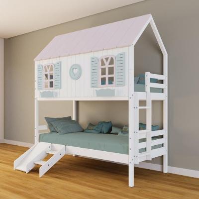 Beliche Casinha Bela Com Coração Kit Escada/escorregador - Madeira Maciça Branco/rosa/verde Housin