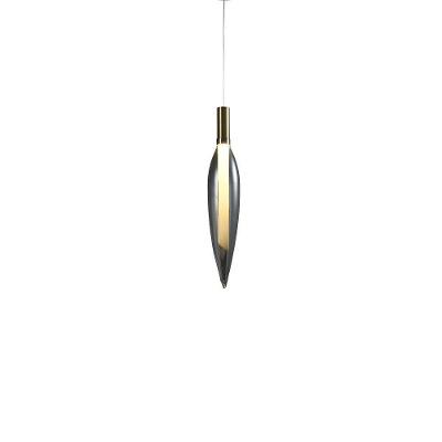 Lustre Pendente Skylight Pencil 4096 43cm Led Bivolt Dourado E Fumê