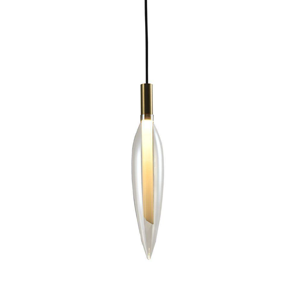 Lustre Pendente Skylight Pencil 4096 43cm Led Bivolt Dourado E Transparente - 2