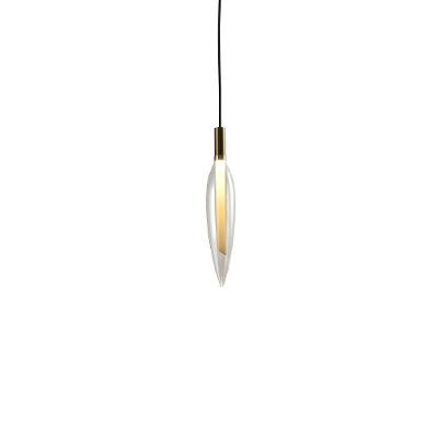 Lustre Pendente Skylight Pencil 4096 43cm Led Bivolt Dourado E Transparente