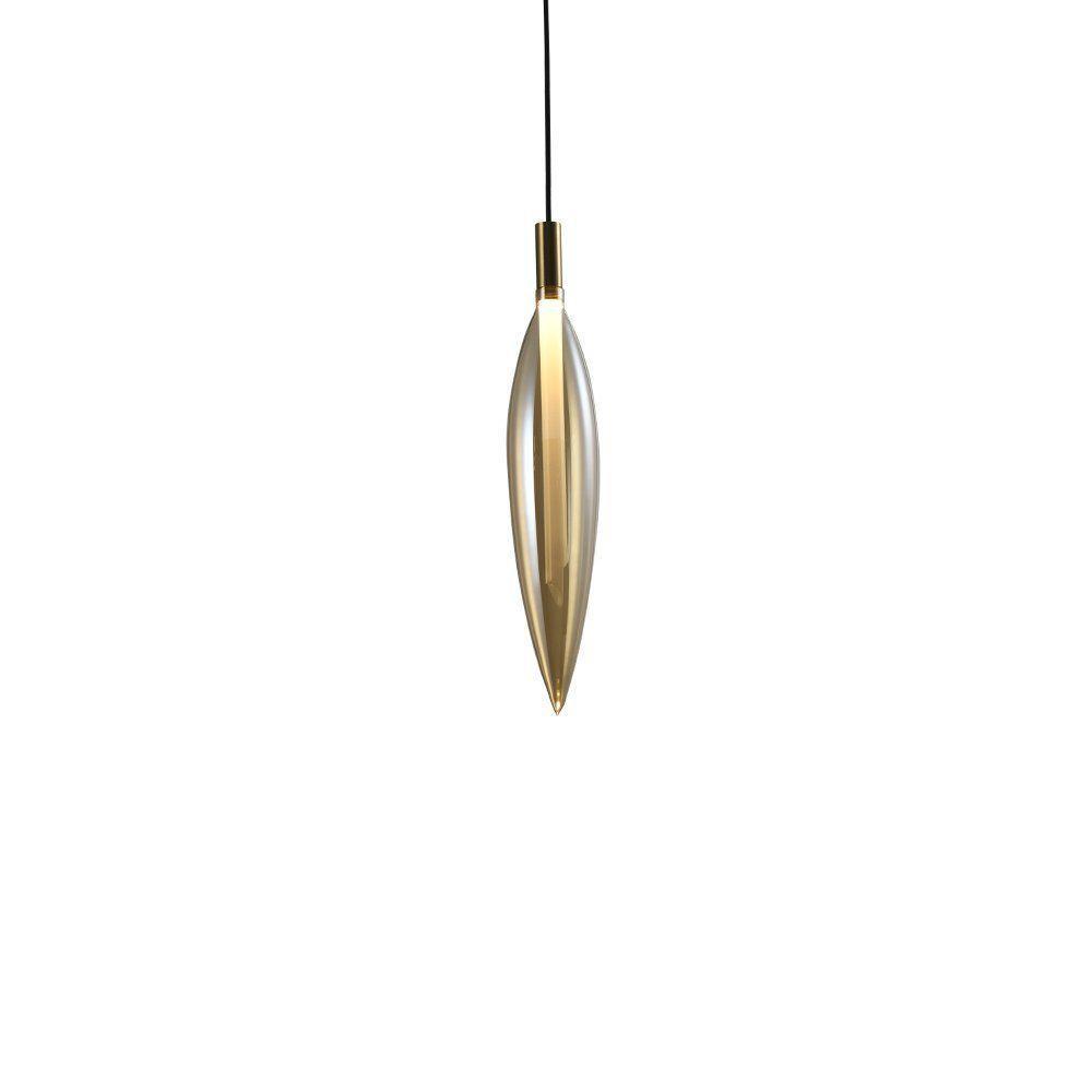 Lustre Pendente Skylight Pencil 4097 54cm Led Bivolt Dourado E âmbar - 1