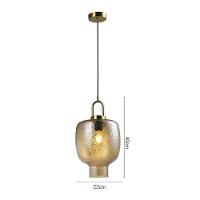 Lustre Pendente Skylight Antiq 4093 40cm E27 Bivolt Dourado E âmbar - 4