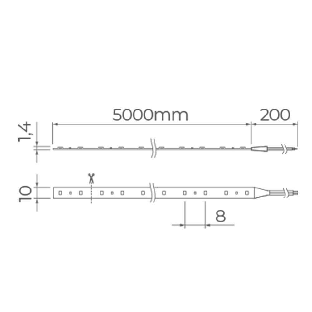 Fita De Led Stella Full Led Pro Com 5 Metros Ip65 Alto Irc 97 19w 24v 3000k - Luz Amarela - 2