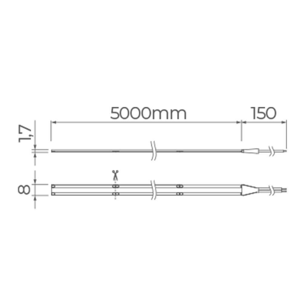 Fita De Led Stella Cob All Light Evo Com 5 Metros Ip65 Alto Irc 90 7w 12v 3000k - Luz Amarela - 2