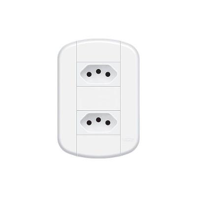 Tomada Dupla Fame Blanc+ 2p+t 20a Com Placa 4x2 Branca