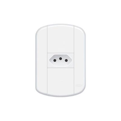 Tomada Fame Blanc+ 2p+t 10a Com Placa 4x2 Branca