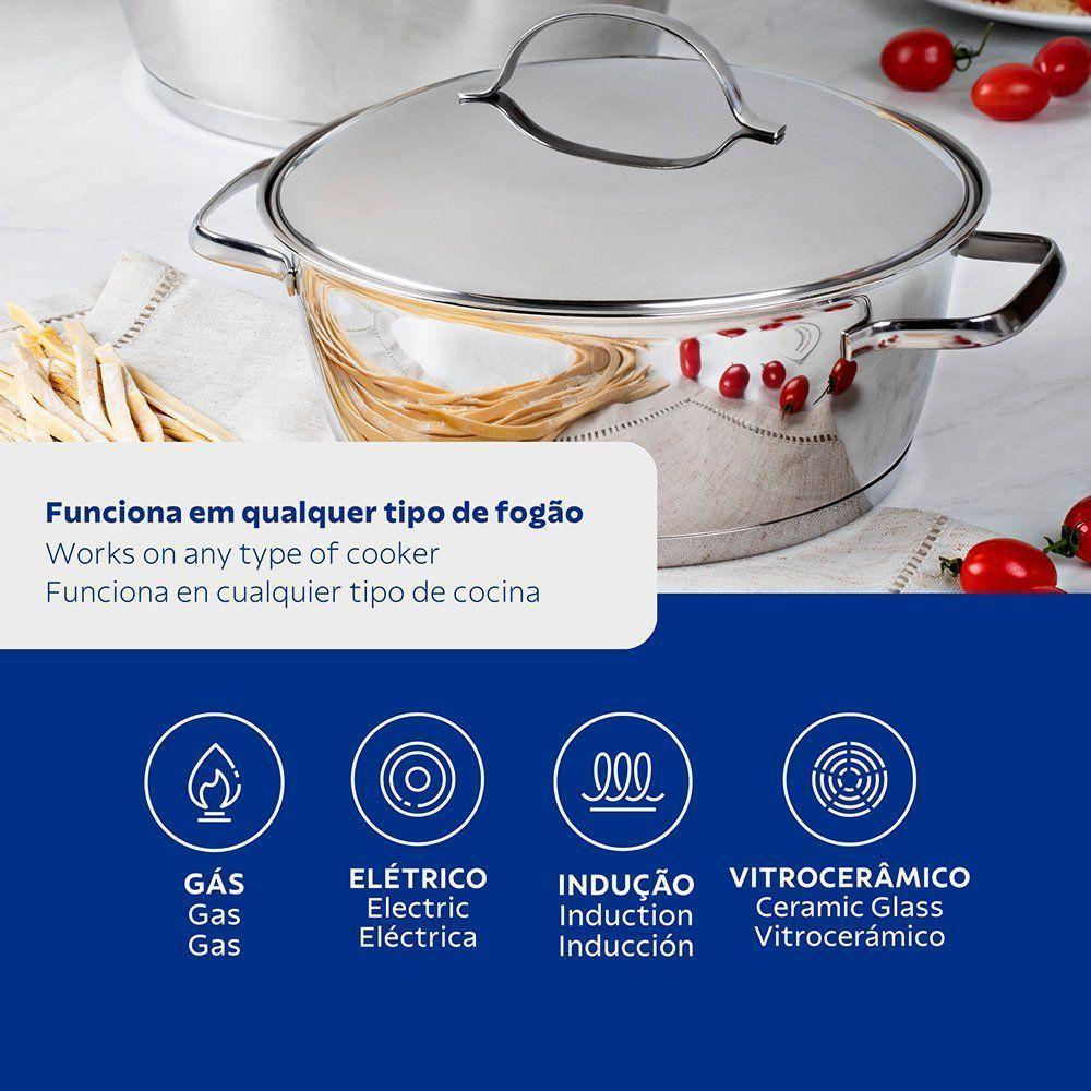 Caçarola Funda Fundo Triplotramontina Allegra 62654220 Inox único - 3
