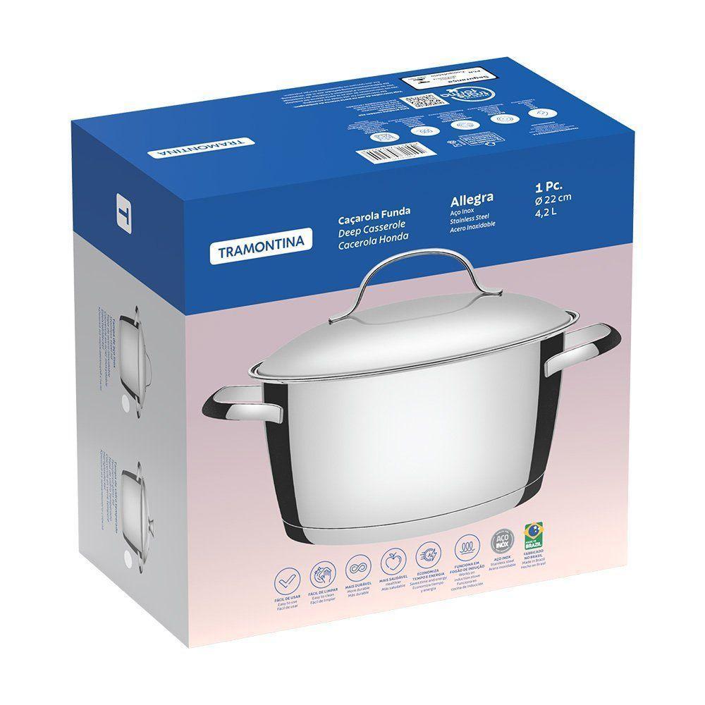 Caçarola Funda Fundo Triplotramontina Allegra 62654220 Inox único - 6