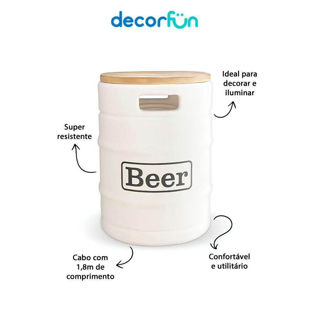 Banco Banqueta Cooler Iluminado Estilo Barril De Cerveja - Elegância E Versatilidade - 5