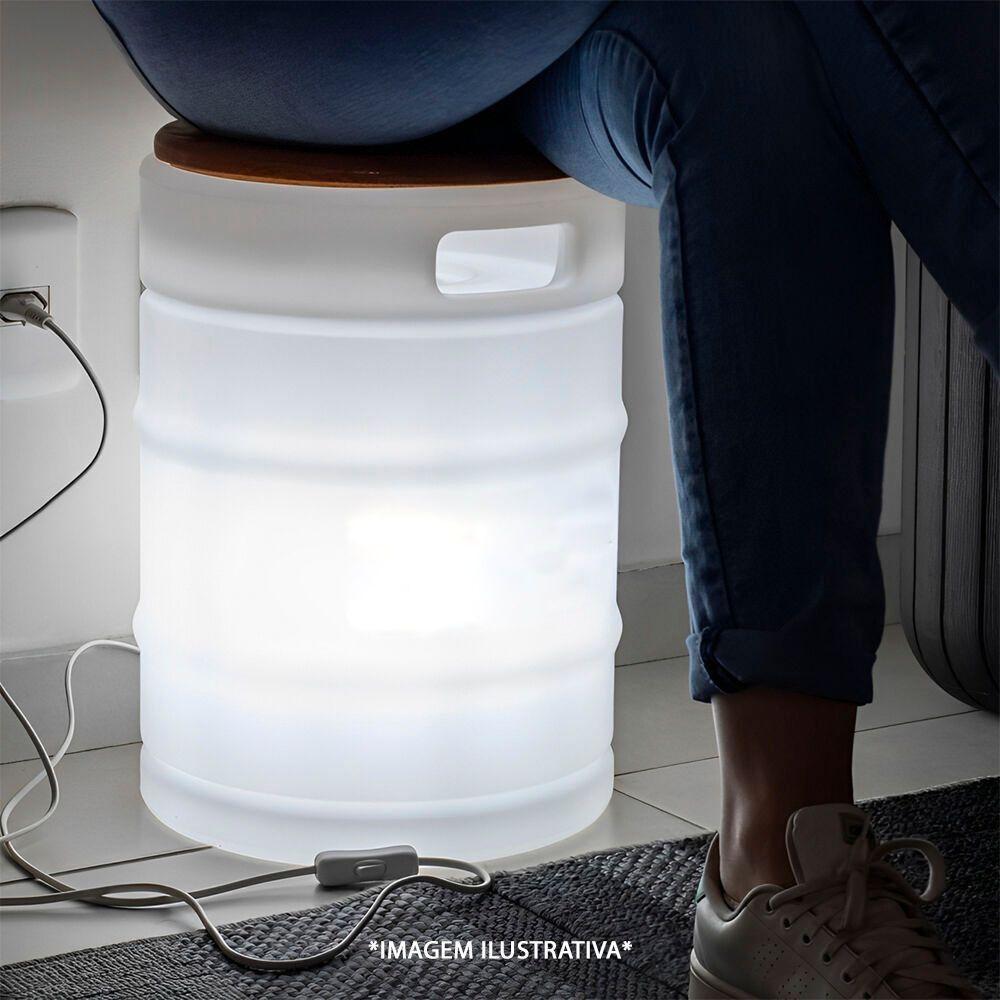 Banco Banqueta Cooler Iluminado Em Madeira Branca: Estilo Moderno E Praticidade Para Seu Espaço - 3