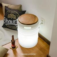 Banco Banqueta Cooler Iluminado Em Madeira Branca: Estilo Moderno E Praticidade Para Seu Espaço - 2