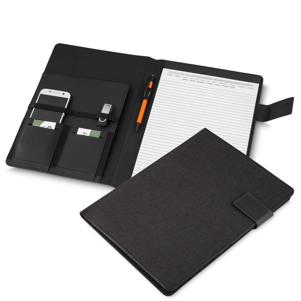 Pasta Executiva Elegante Com Suporte Para Celular E Porta Cartões - 20 Folhas - 1