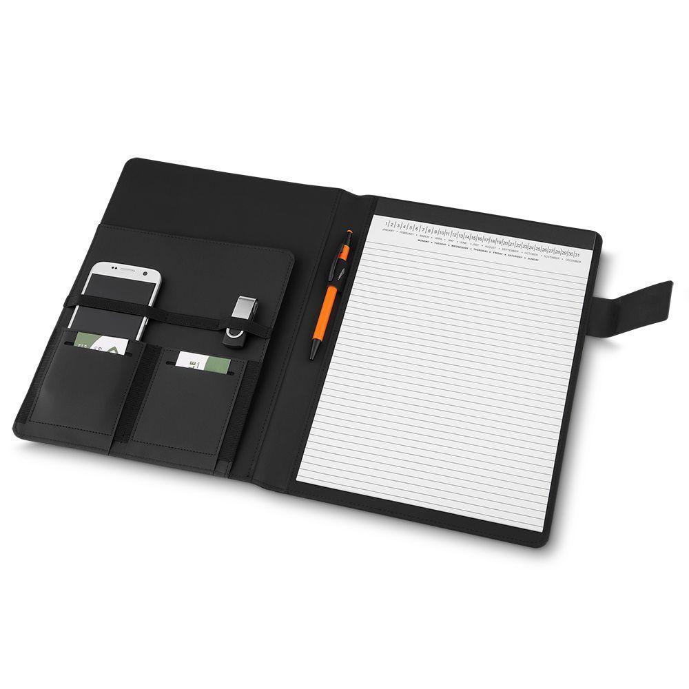 Pasta Executiva Elegante Com Suporte Para Celular E Porta Cartões - 20 Folhas - 4