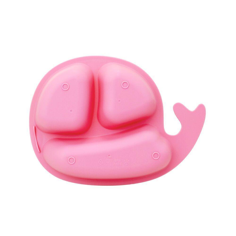Prato Rosa Divertido Com Divisórias Para Bebê - Praticidade E Estilo Nas Refeições - 2