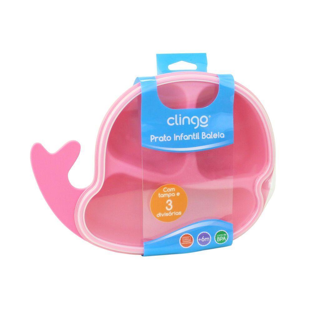 Prato Rosa Divertido Com Divisórias Para Bebê - Praticidade E Estilo Nas Refeições - 4