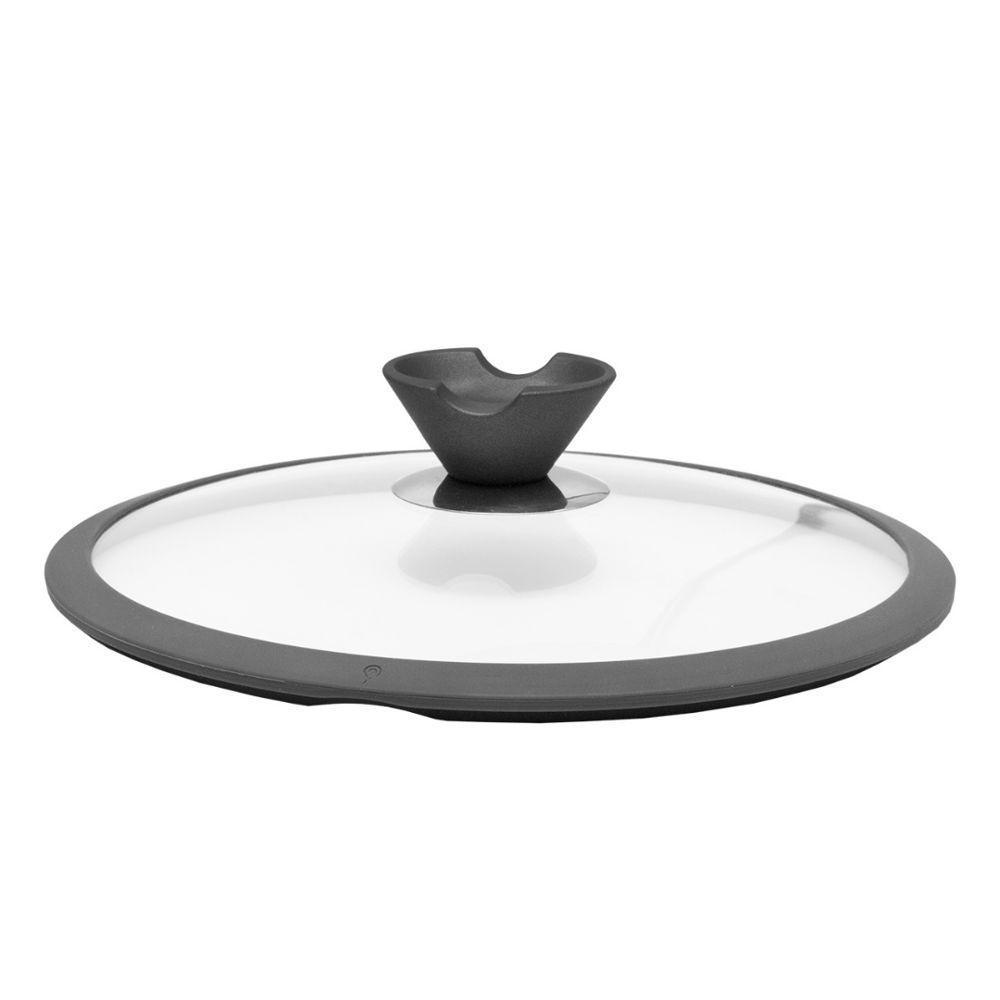 Tampa De Vidro Temperado Ajustável 28cm Com Silicone - Modernidade E Durabilidade Para Sua Cozinha - 1
