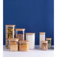 Pote De Vidro Quadrado 250ml Com Tampa De Bambu - Organização E Estilo Em Cada Espaço - 1