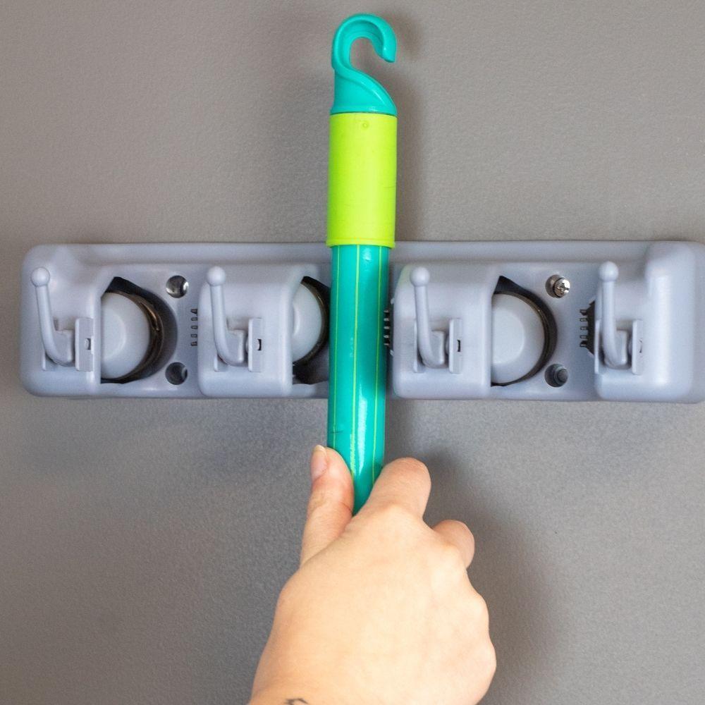 Suporte Vertical Organizador Para Vassouras E Utensílios - Praticidade E Estilo Em Cinza - 2