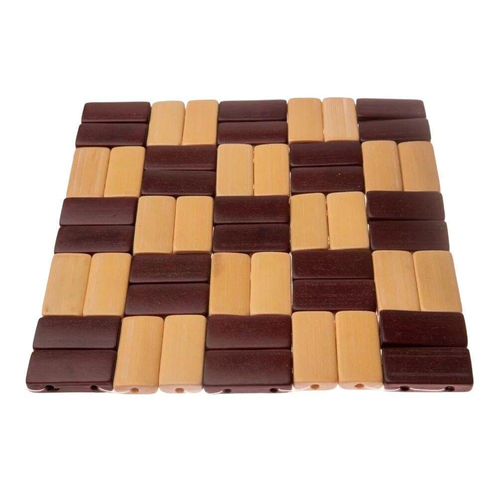 Protetor De Mesa Em Bambu Xadrez 16x16cm ? Elegância E Resistência Na Sua Cozinha - 4