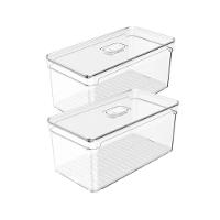 Organizadores Acrílicos Com Tampa Para Geladeira - Conjunto De 2 Peças 5l Clear Fresh - 1